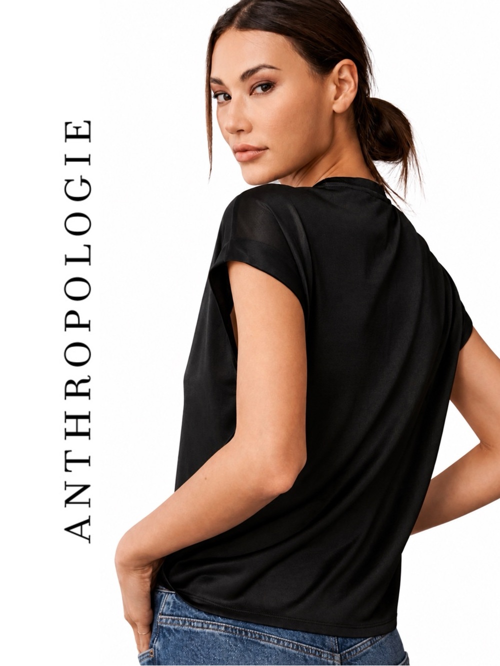 Anthropologie Silky Shimmer Tee